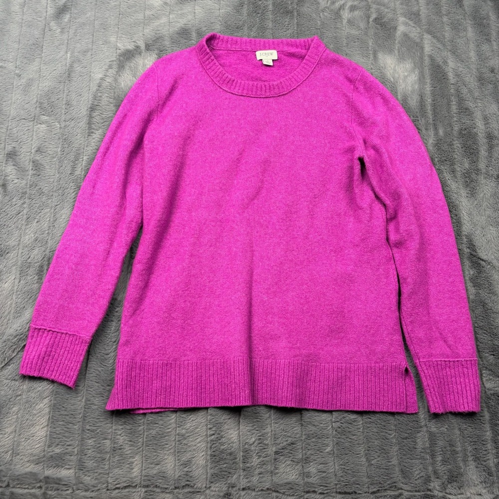 J.Crew Womens Magenta Pink Wool Blend Crewneck Sweater Small 13732